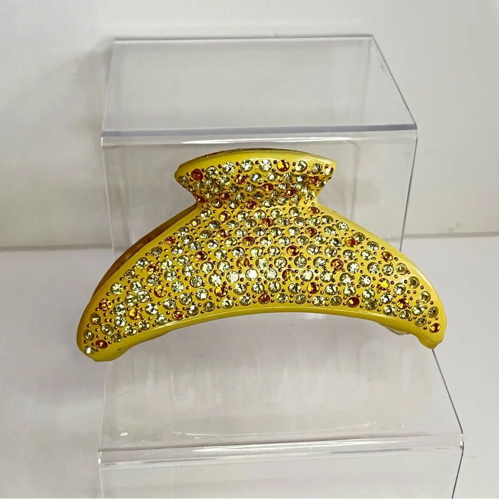 Vintage Mustard Swarovski Crystal Hair Claw Clip